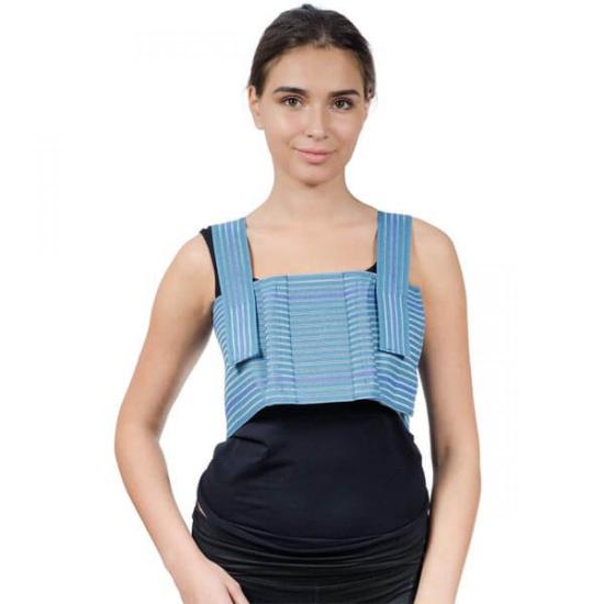 Sternum Askılı Gövde Korsesi Mavi