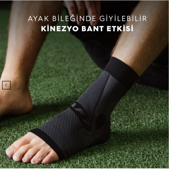 Ayak Bilek Desteği ve Kalf Koruyucu/Ayak Bileği Destek Siyah/KİNESİO ETKİSİ
